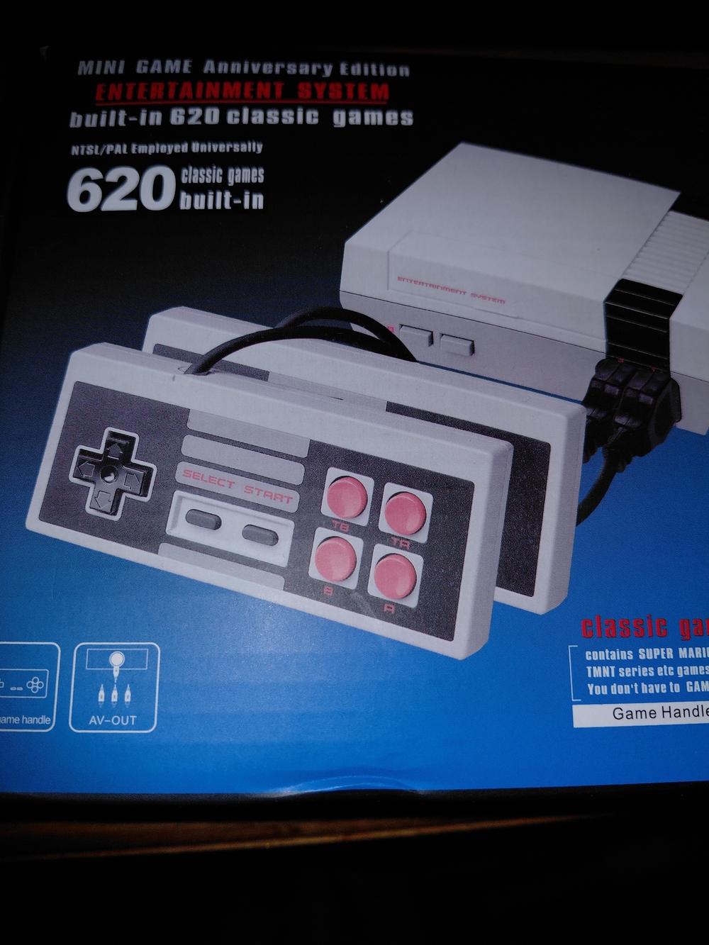 Nintendo White Mini Console with Pink Button Wired Controllers